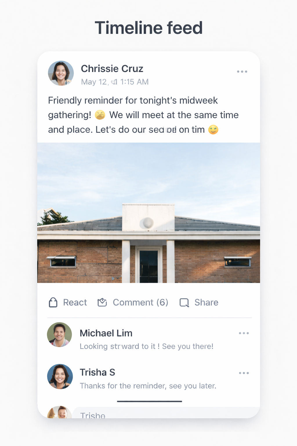 Timeline feed preview